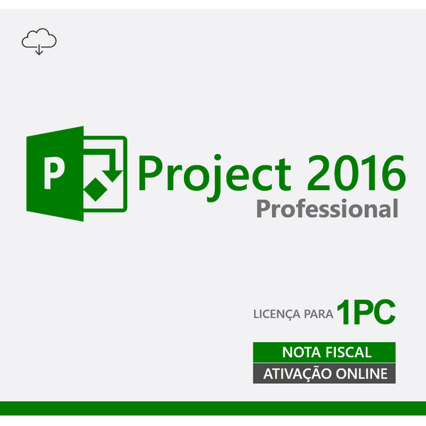 Microsoft Project Professional 2016 - Cartão Chave de Licença